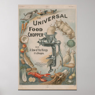 VINTAGE VAN HET UNIVERSELE POSTER VOOR VOEDSELKOPE