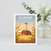 Vintage van Illinois Briefkaart (Staand voorkant)