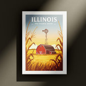 Vintage van Illinois Briefkaart