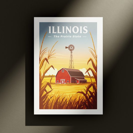 Vintage van Illinois Briefkaart