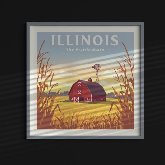 Vintage van Illinois Poster