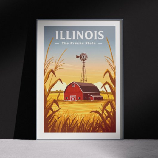 Vintage van Illinois Poster