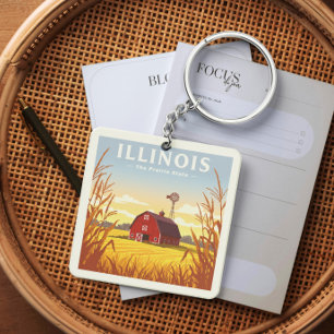 Vintage van Illinois Sleutelhanger