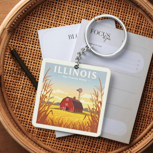 Vintage van Illinois Sleutelhanger
