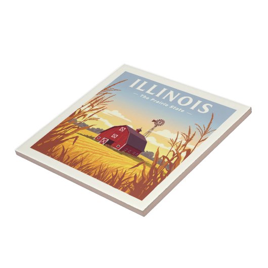 Vintage van Illinois Tegeltje (Zijkant)