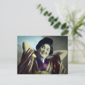 Vintage van Japans meisje lachen Briefkaart (Staand voorkant)