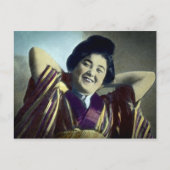 Vintage van Japans meisje lachen Briefkaart (Voorkant)