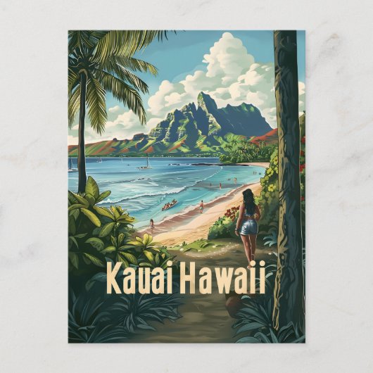 Vintage van Kauai Hawaii Briefkaart (Voorkant)