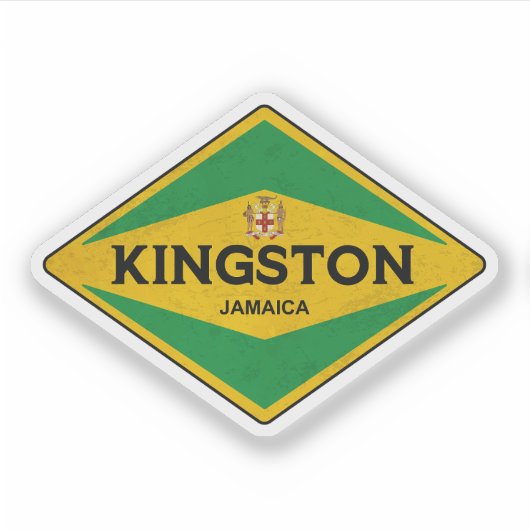 Vintage van Kingston Jamaica Sticker (Voorkant)