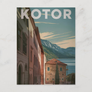 Vintage van Kotor Montenegro Briefkaart