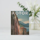 Vintage van Kotor Montenegro Briefkaart (Staand voorkant)