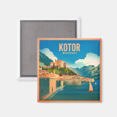 Vintage van Kotor Montenegro Magneet (Voorkant / Achterkant)