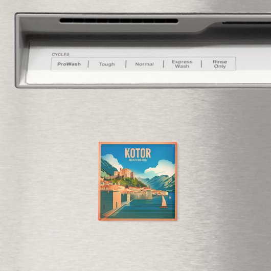 Vintage van Kotor Montenegro Magneet (Insitu (Vaatwasser))