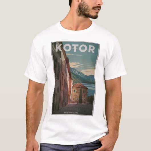 Vintage van Kotor Montenegro T-shirt (Voorkant)
