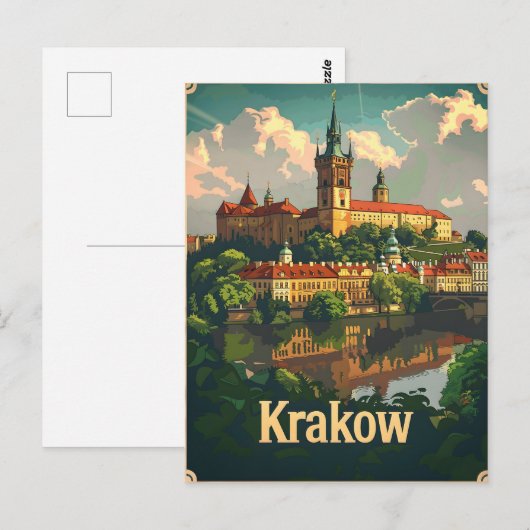 Vintage van Krakau Briefkaart (Voorkant / Achterkant)