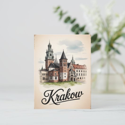 Vintage van Krakau Briefkaart (Staand voorkant)