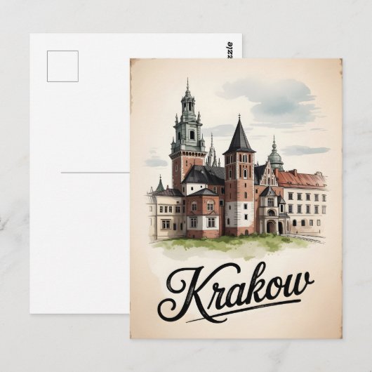 Vintage van Krakau Briefkaart (Voorkant / Achterkant)
