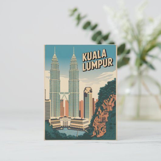 Vintage van Kuala Lumpur Briefkaart (Staand voorkant)