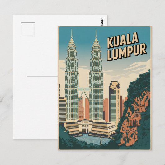 Vintage van Kuala Lumpur Briefkaart (Voorkant / Achterkant)