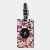 Vintage van Leicester Floral met Monogram Bagagelabel (Voorkant verticaal)