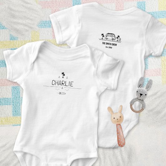 Vintage Van Life Surfer Crew Romper