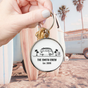 Vintage Van Life Surfer Crew Sleutelhanger