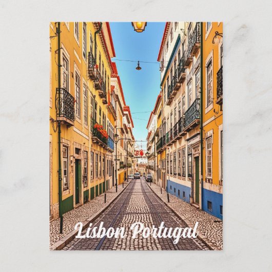 Vintage van Lissabon Briefkaart (Voorkant)