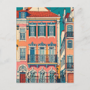 Vintage van Lissabon Briefkaart