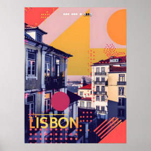Vintage van Lissabon Kunst Poster