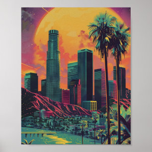 Vintage van Los Angeles Poster