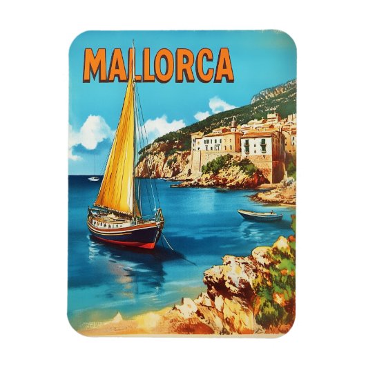 Vintage van Mallorca Magneet (Verticaal)