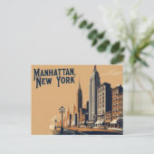 Vintage van Manhattan, New York Briefkaart (Staand voorkant)