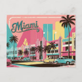 Vintage van Miami, Florida Briefkaart (Voorkant)