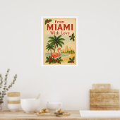 Vintage Van Miami Met Liefde Kerstposter Poster (Keuken)