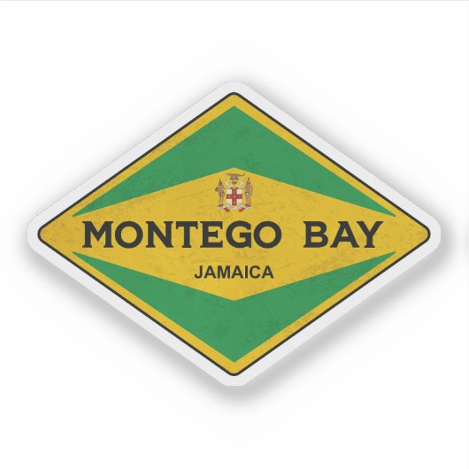 Vintage van Montego Bay Jamaica Sticker (Voorkant)