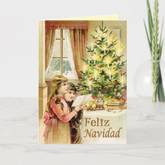 Vintage van Navidad 1902 Feestdagen Kaart (Voorkant)