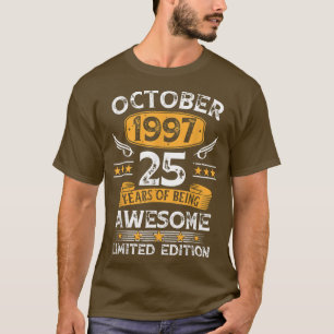 Vintage van oktober 1997 25 jaar oud cadeau 25 ton t-shirt