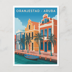 Vintage van Oranjestad Aruba Briefkaart