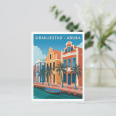 Vintage van Oranjestad Aruba Briefkaart (Staand voorkant)