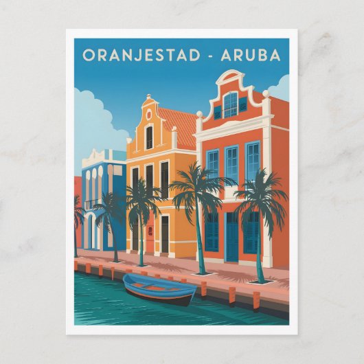 Vintage van Oranjestad Aruba Briefkaart (Voorkant)