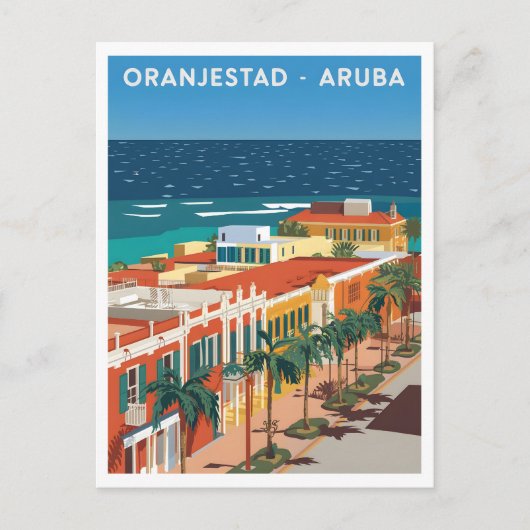 Vintage van Oranjestad Aruba Briefkaart (Voorkant)