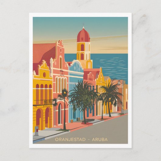 Vintage van Oranjestad Aruba Briefkaart (Voorkant)