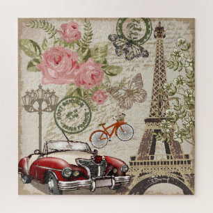Vintage van Parijs: Briefkaart stijl Legpuzzel