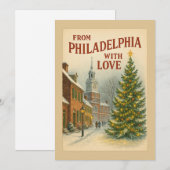 Vintage Van Philadelphia Met Liefde Plat Feestdagenkaart (Voorkant / Achterkant)