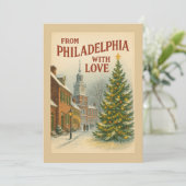 Vintage Van Philadelphia Met Liefde Plat Feestdagenkaart (Staand voorkant)