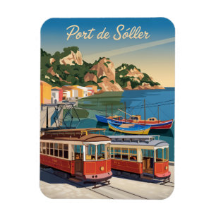 Vintage van Port de Soller Mallorca Magneet