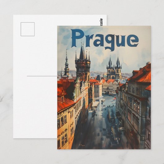 Vintage van Praag Briefkaart (Voorkant / Achterkant)