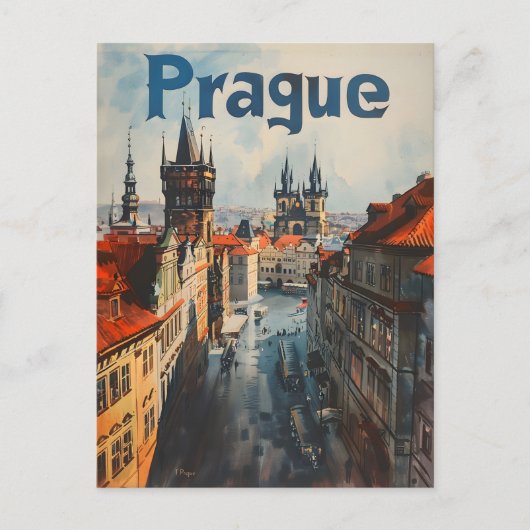 Vintage van Praag Briefkaart (Voorkant)