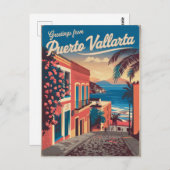 Vintage van Puerto Vallarta Briefkaart (Voorkant / Achterkant)