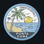 Vintage van Punta Cana (Dominicaanse Republiek) Magneet<br><div class="desc">Punta Cana vector art design. Het gebied Bávaro en Punta Cana vormen samen de zogenaamde La Costa del Coco,  of de Coconut Coast,  een gebied van lavish,  allesomvattende resorts.</div>